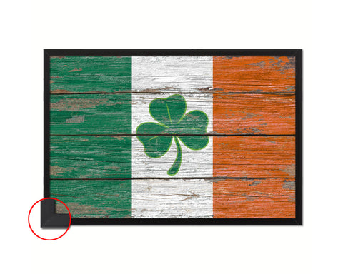 Ireland Saint Patrick Wood Rustic Flag Wood Framed Print Wall Art Decor Gifts