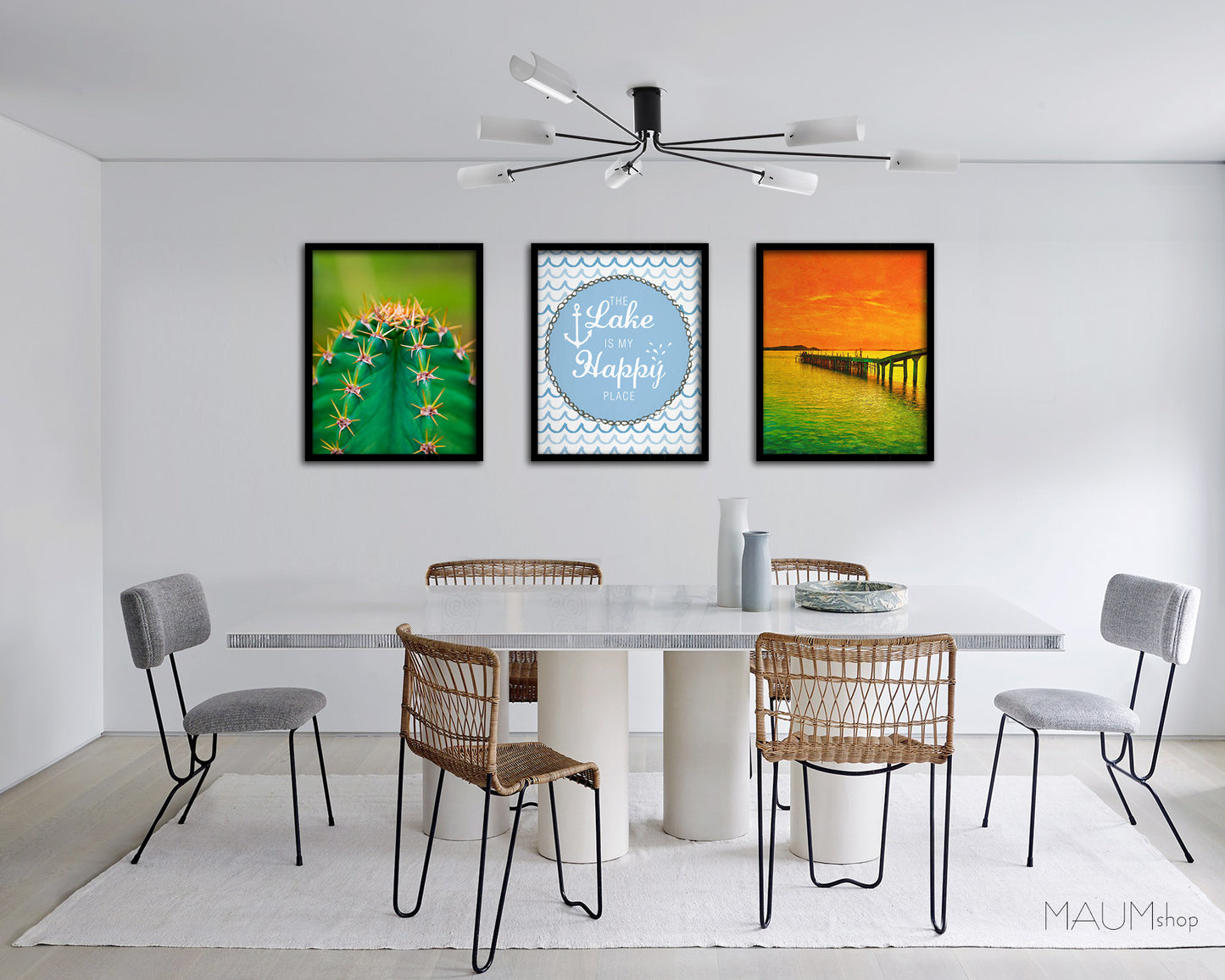 The Lake is my happy place Quote Framed Print Wall Decor Art Gifts