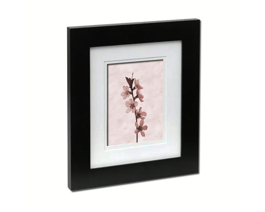Cherry Blossoms Bloom Sepia Plants Art Wood Framed Print Wall Decor Gifts