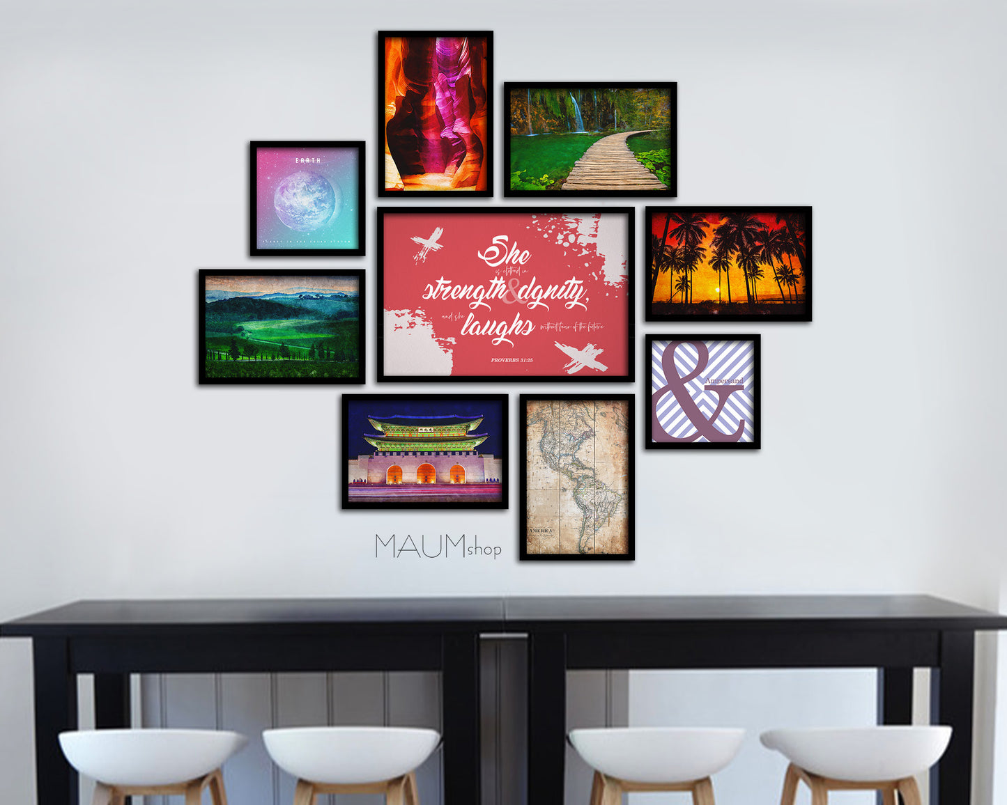 She believed she could so she did Quote Framed Print Wall Decor Art Gifts