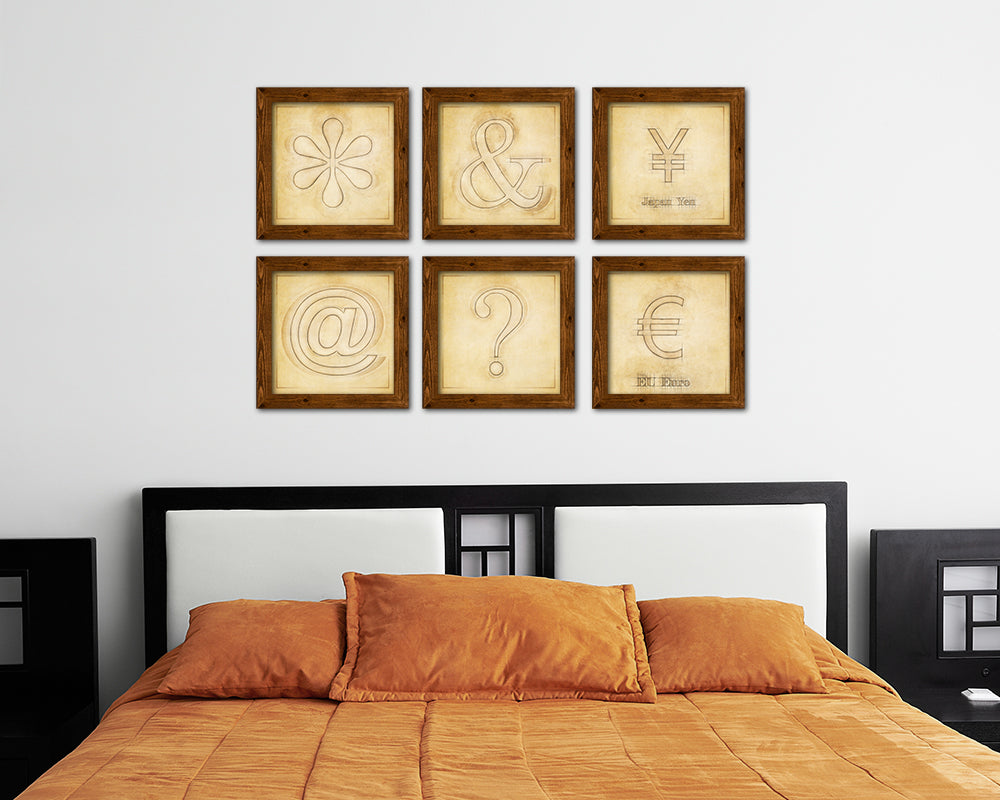 Asterisk * Punctuation Vintage Symbol Art Prints Black Framed Home Classroom Wall Decor English Teacher Gifts