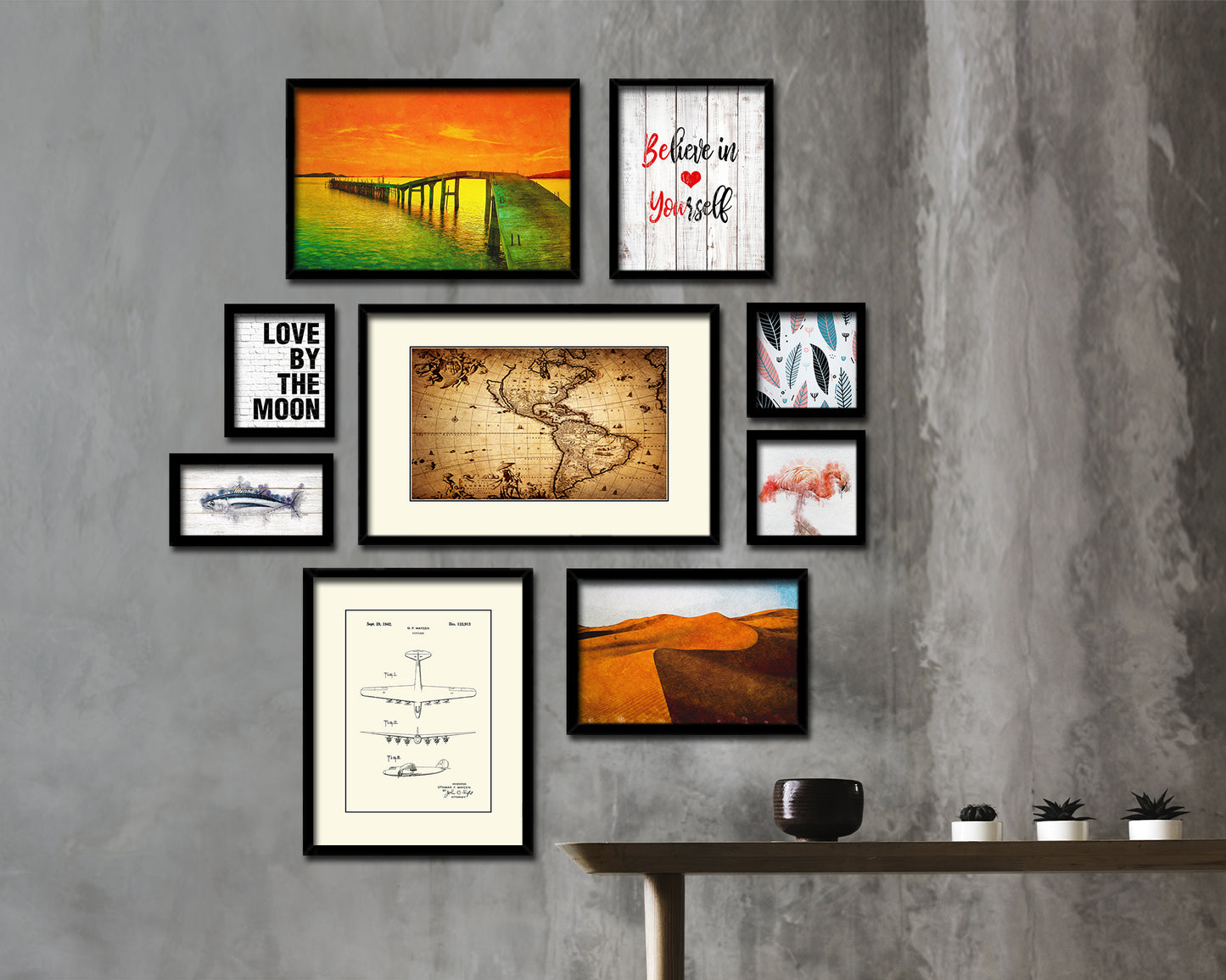 America 1690 Old Map Framed Print Art Wall Decor Gifts