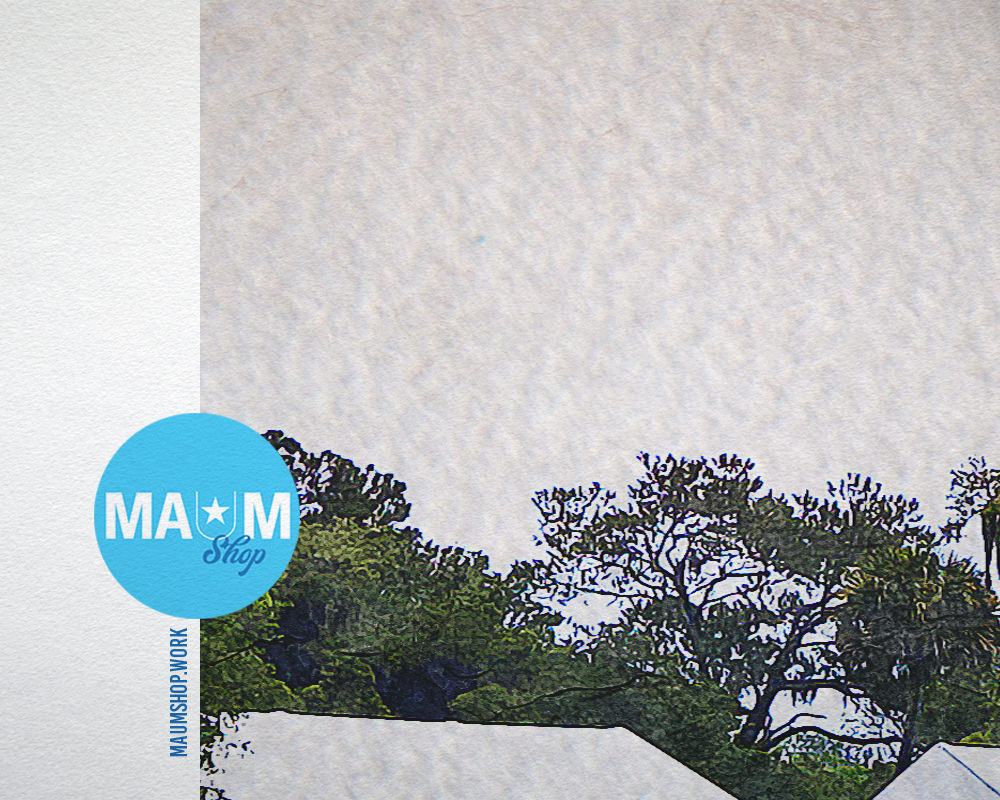 TPC Sawgrass Golf Course, Ponte Vedra, Florida Art Painting Print Art Wood Framed Wall Decor Gifts