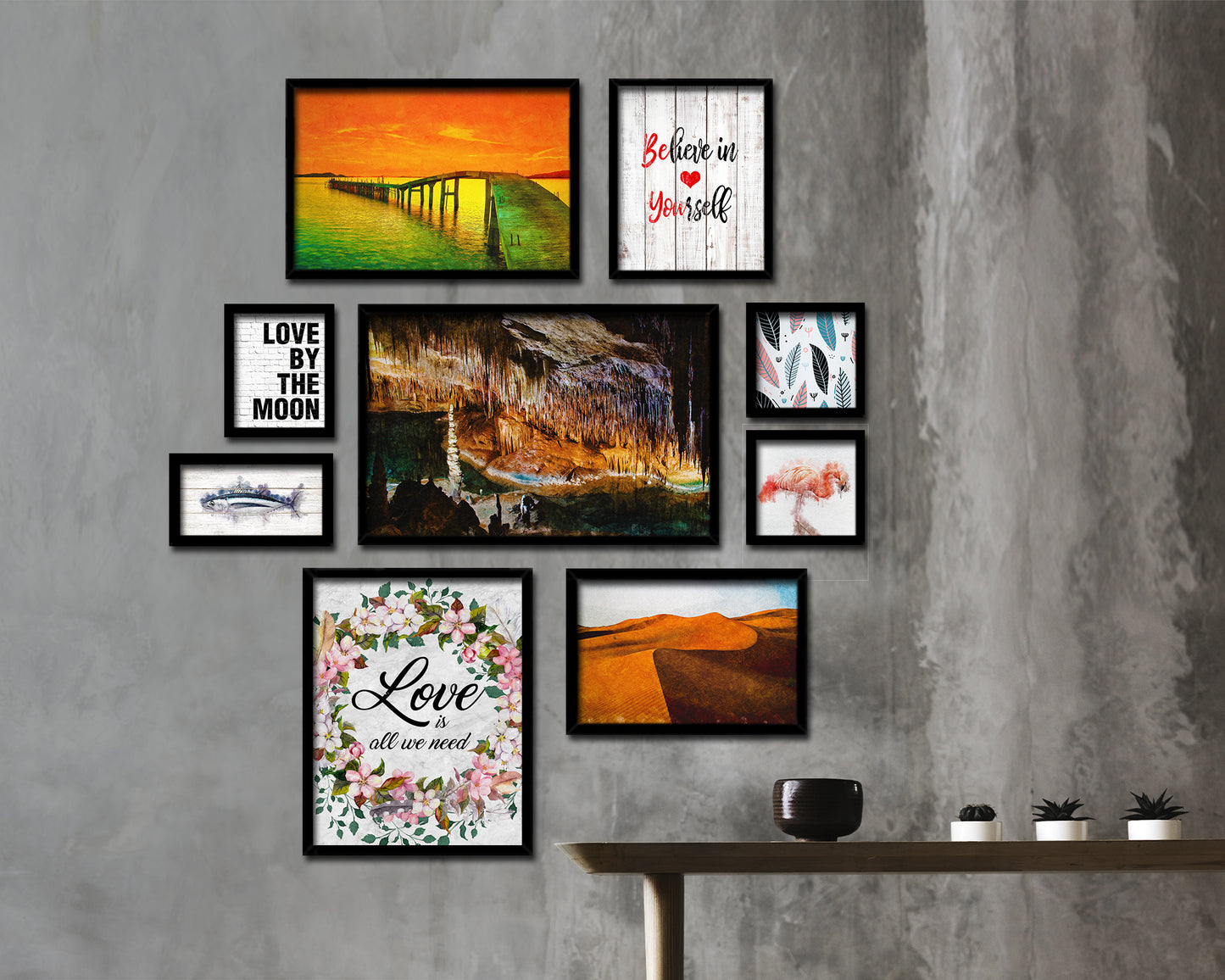 Love is all we need Quote Framed Print Wall Art Decor Gifts