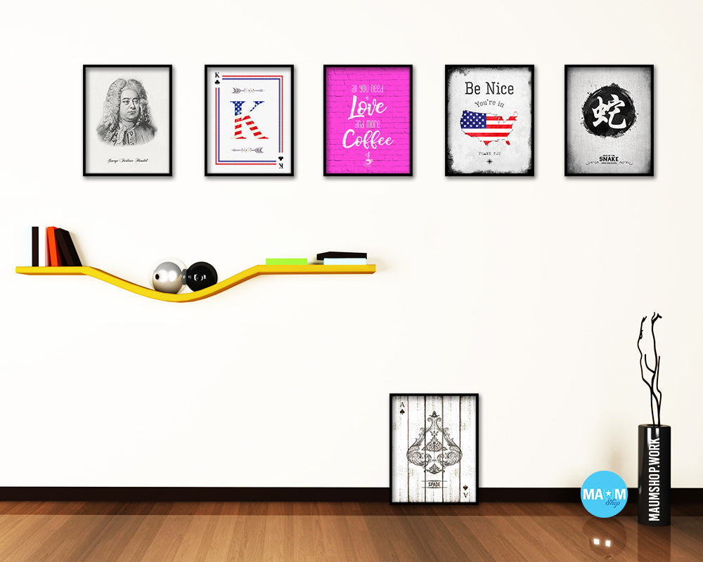 All you need is love and more coffee Quotes Framed Print Home Decor Wall Art Gifts