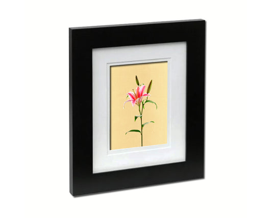 Pink Lily Colorful Plants Art Wood Framed Print Wall Decor Gifts