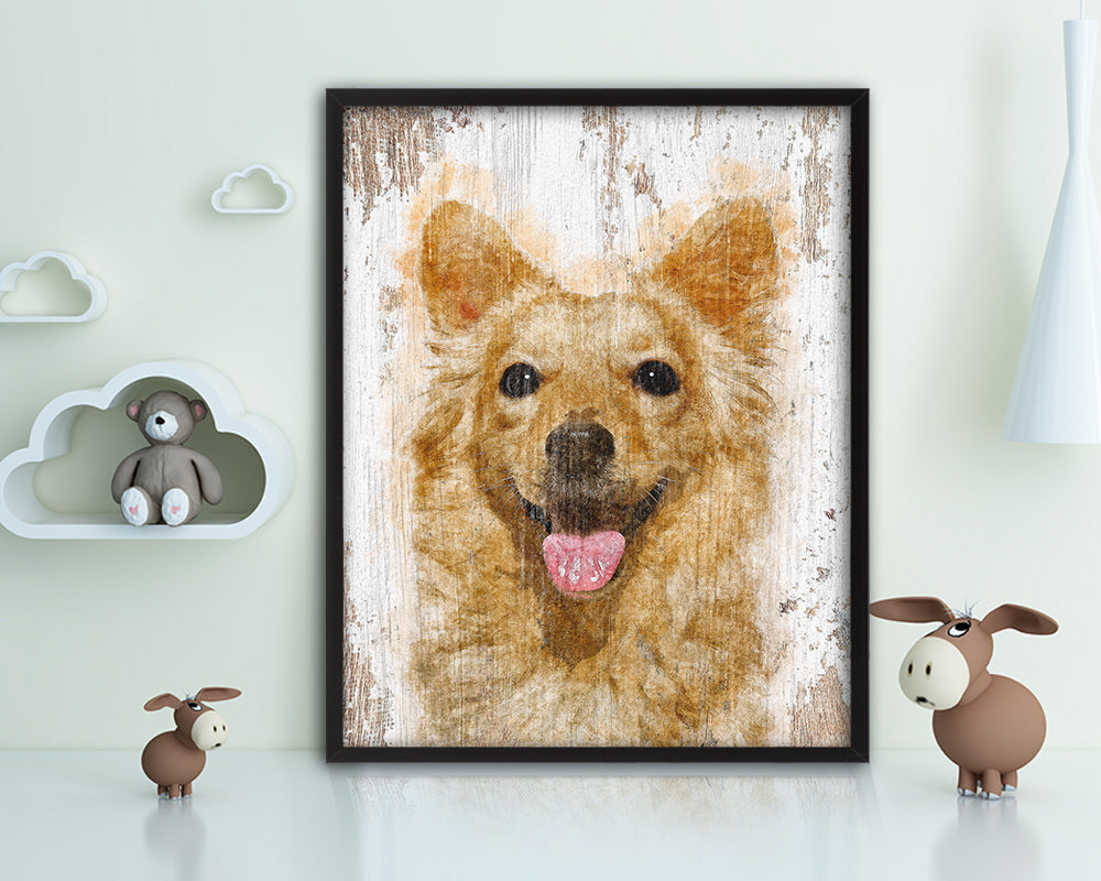 Terrier Dog Puppy Portrait Framed Print Pet Watercolor Wall Decor Art Gifts