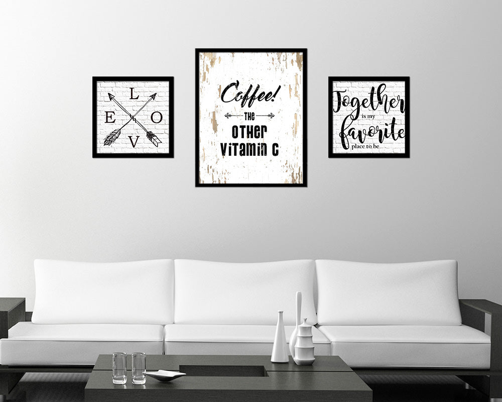 Coffee the other vitamin C Quote Framed Artwork Print Wall Decor Art Gifts