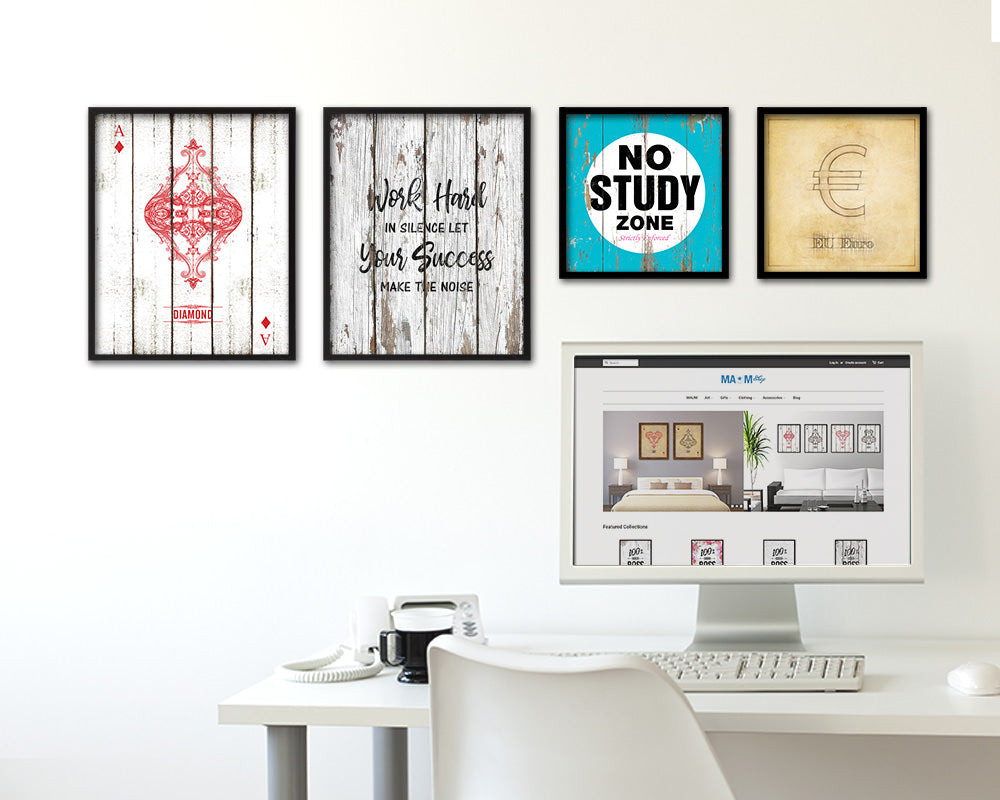 Work hard in silence let your success make the noise Quote Framed Print Home Decor Wall Art Gifts