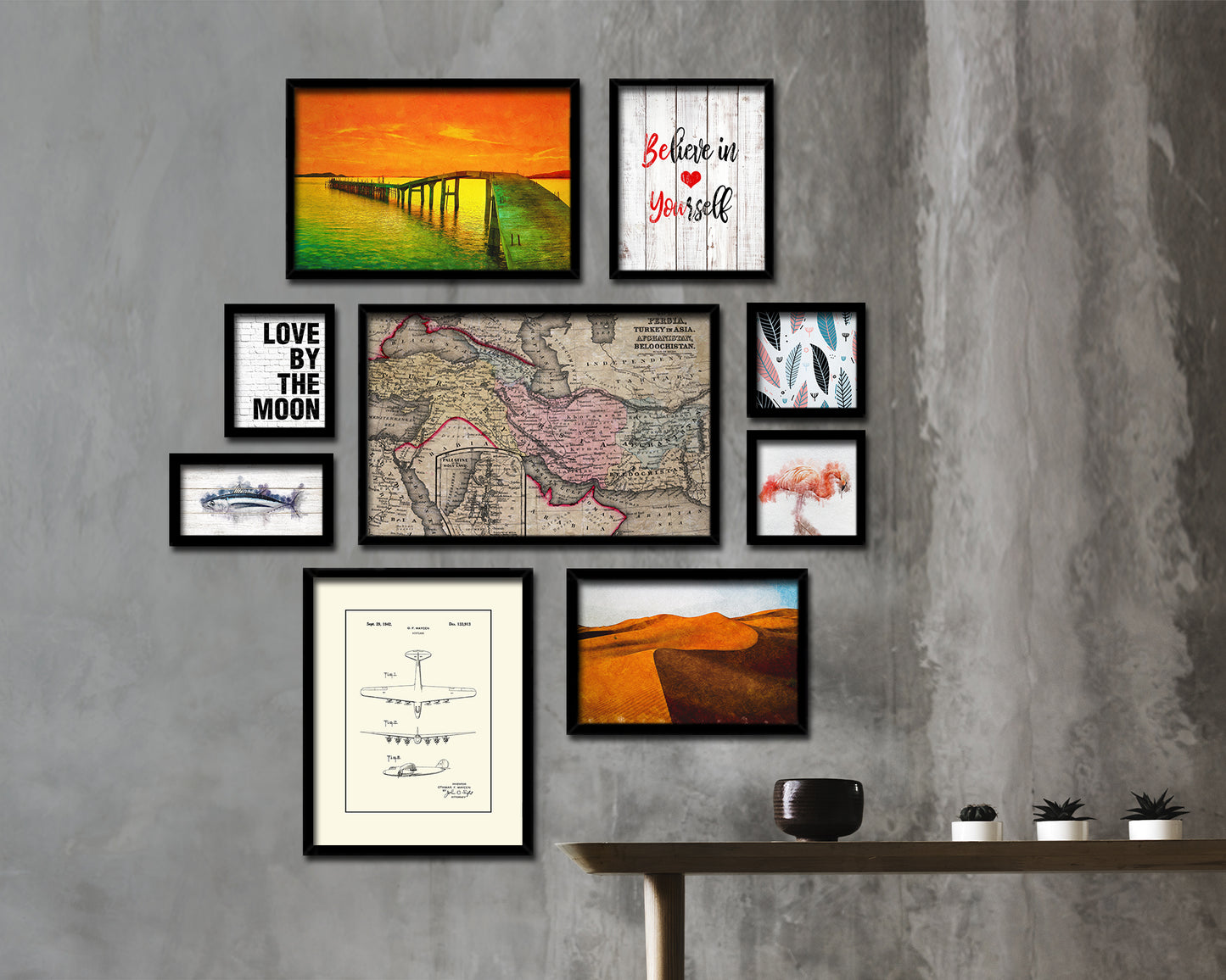 Persia Iraq Iran Afghanistan Historical Map Framed Print Art Wall Decor Gifts