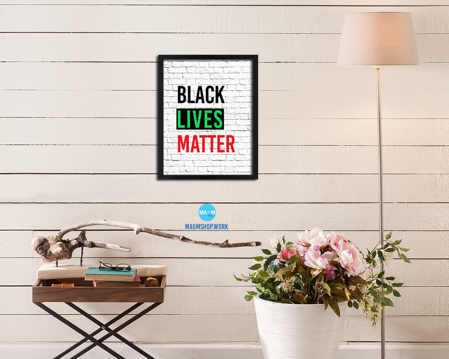 All Black Lives Matter Rainbow Pride Peace Right Justice Poster Wood Framed Wall Decor Gifts