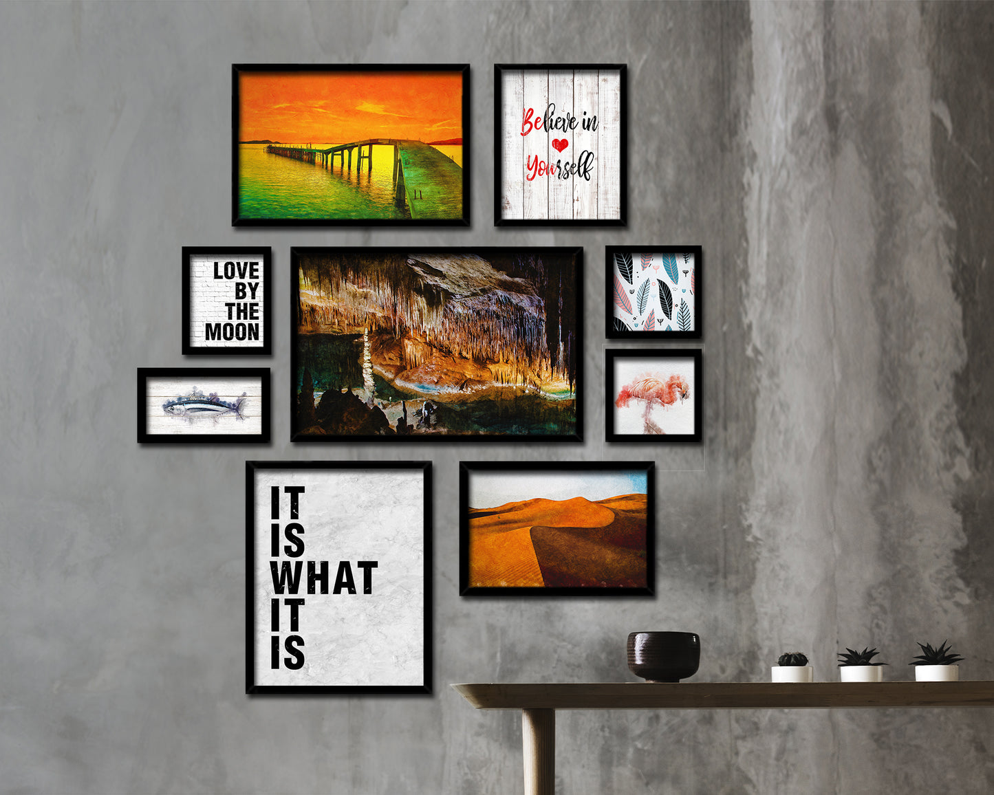 It is what it is Quote Framed Print Wall Art Decor Gifts