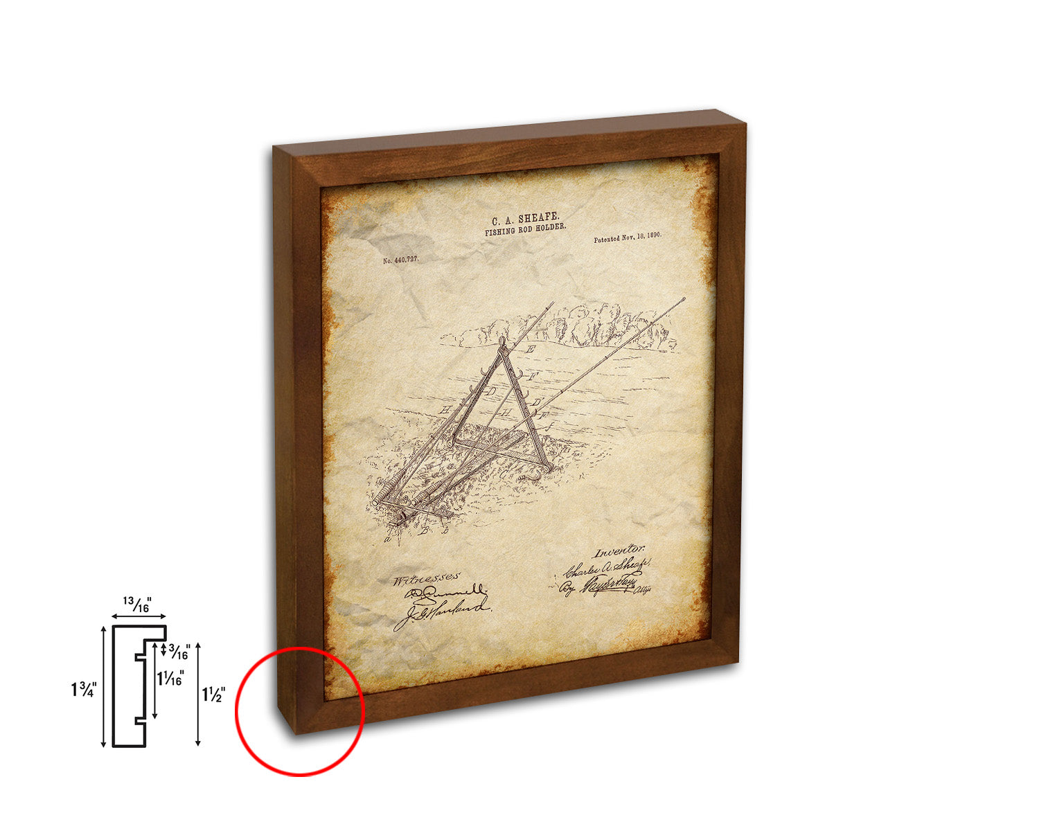 fishing rod picture frame holder Fishing Rod Holder 1890 Vintage Patent Artwork Wall Art Prints Gift Ideas