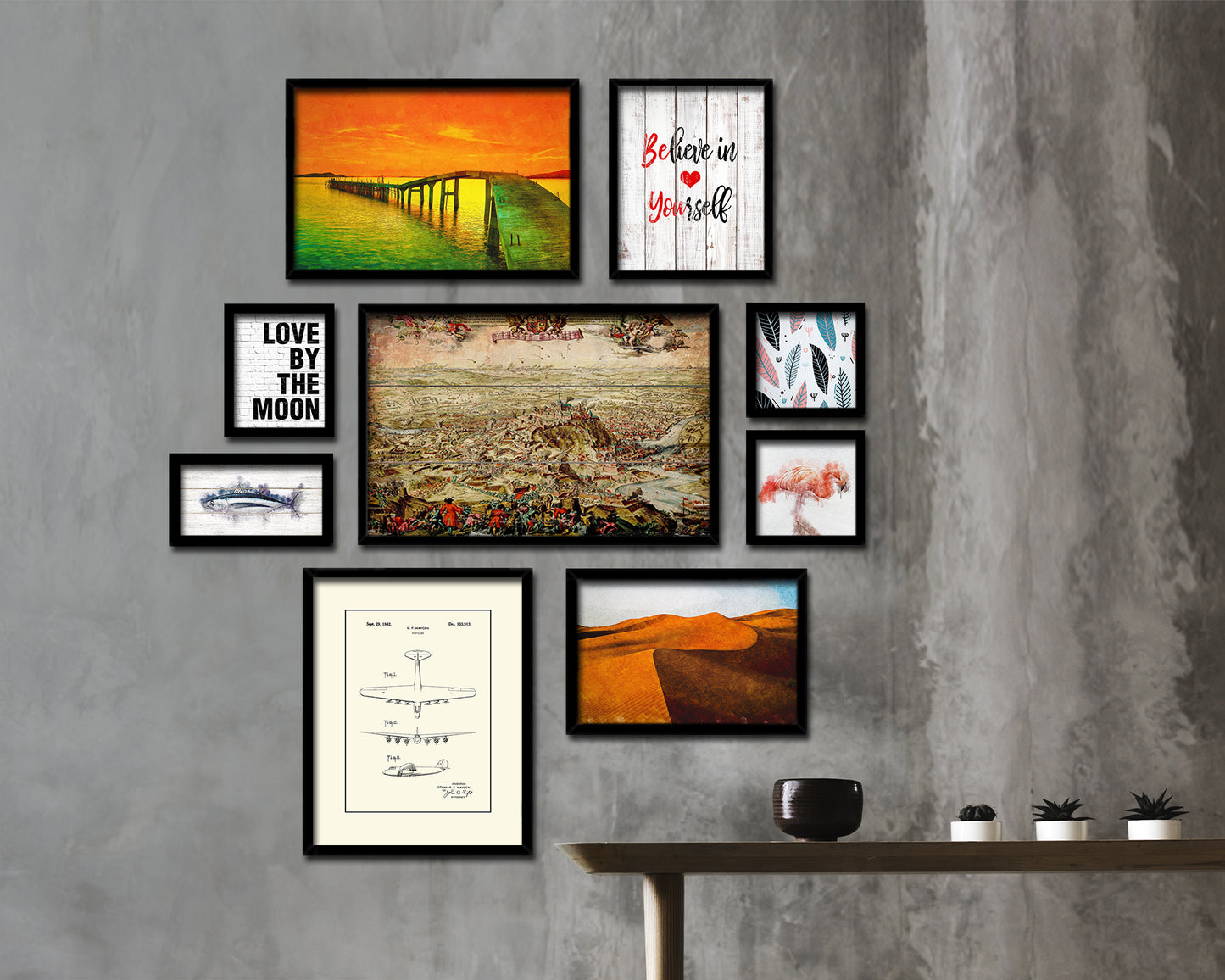 Mountain Fortress Siege Atlas Fortifications Battle Antique Map Framed Print Art Wall Decor Gifts