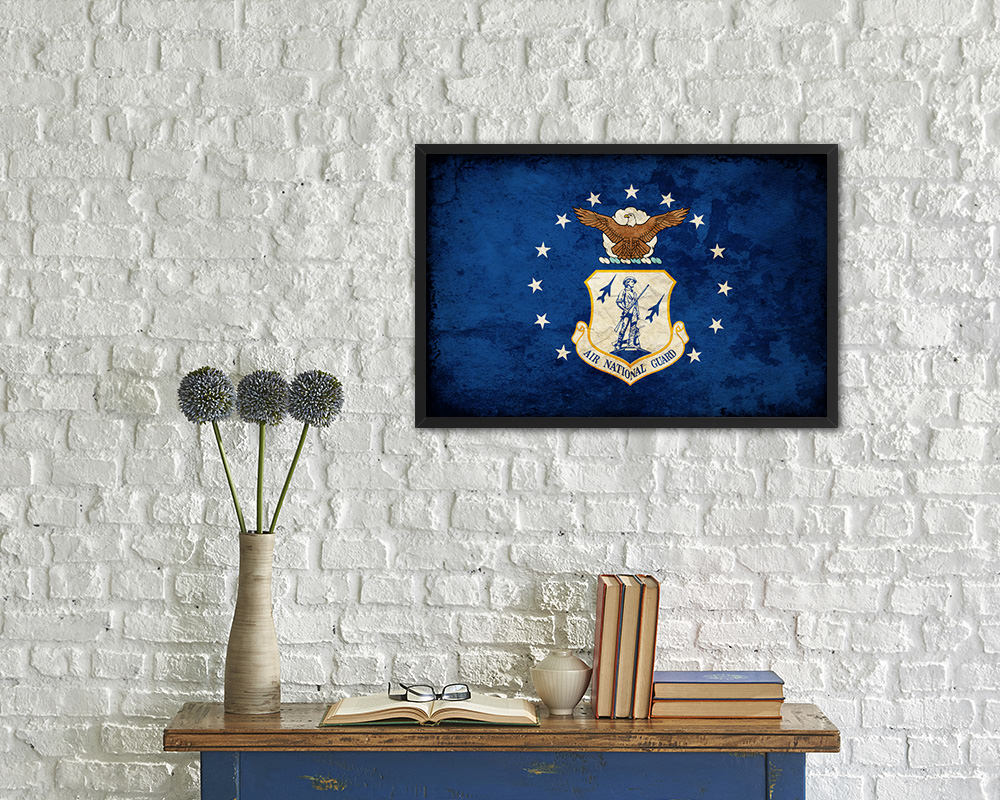 US Air National Guard Emblem Paper Texture Flag Framed Prints Home Decor Wall Art Gifts
