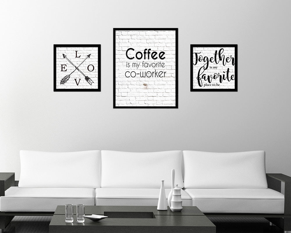 Coffee is my favorite co-worke Quote Framed Artwork Print Wall Decor Art Gifts