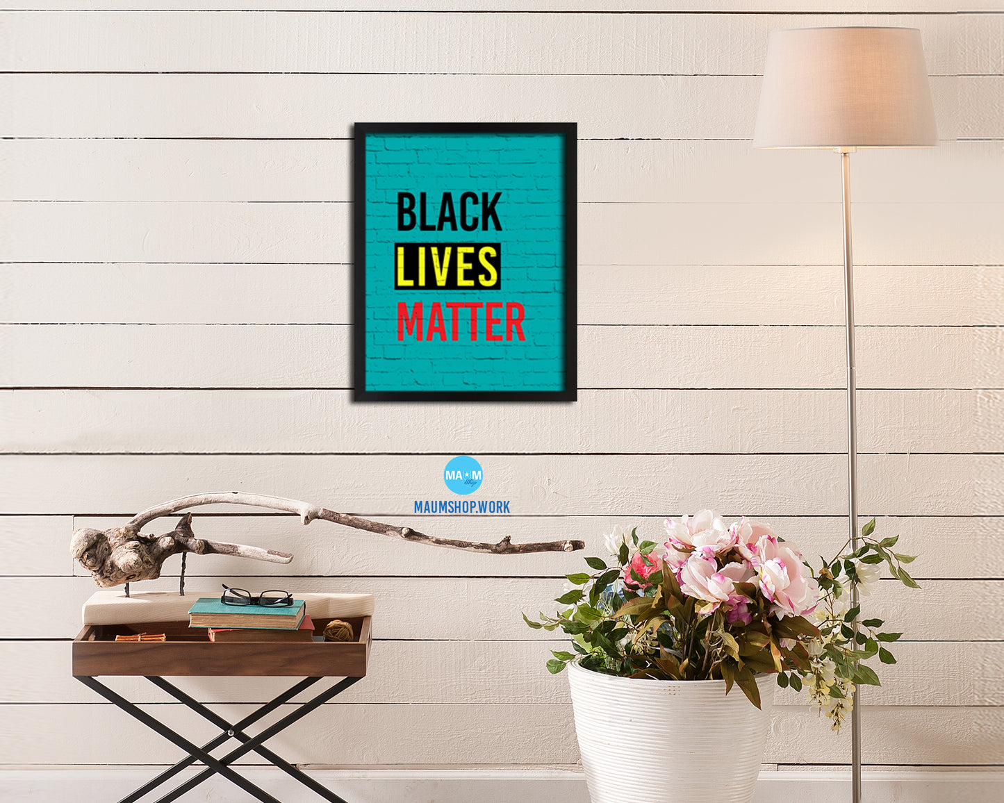All Black Lives Matter Rainbow Pride Peace Right Justice Poster Wood Framed Wall Decor Gifts