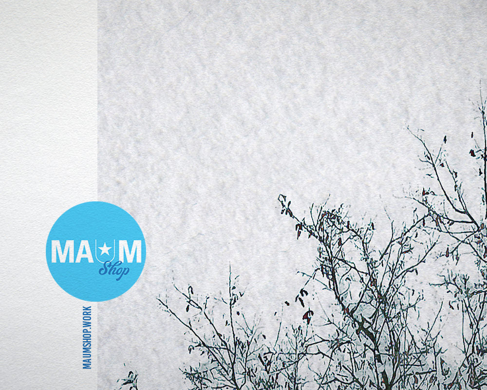 Winter Landscape White Snow Artwork Painting Print Art Frame Home Wall Decor Gifts