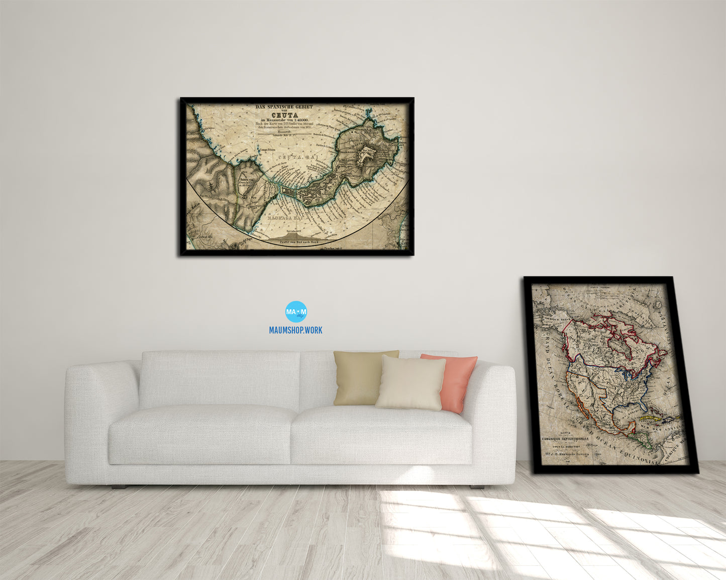 Ceuta Marocco Historical Map Framed Print Art Wall Decor Gifts