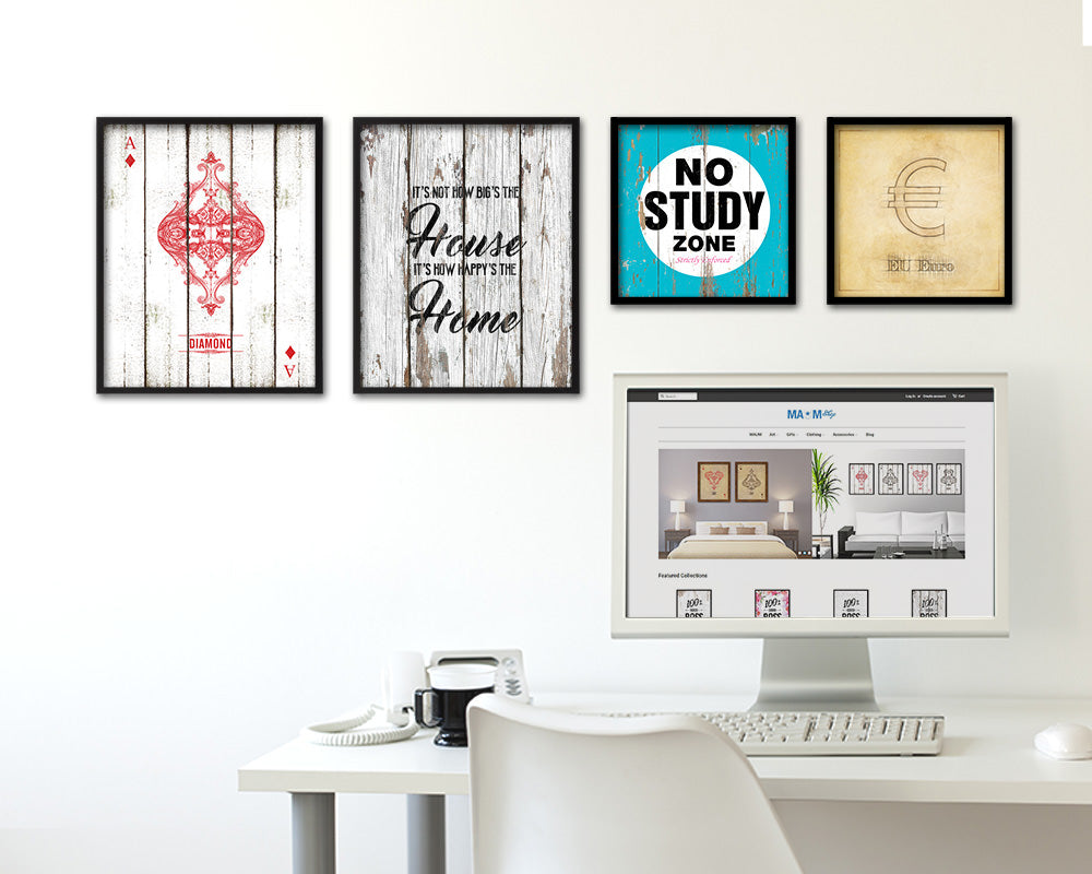 It's not how big's the house It's how happy's the home Quote Framed Print Home Decor Wall Art Gifts