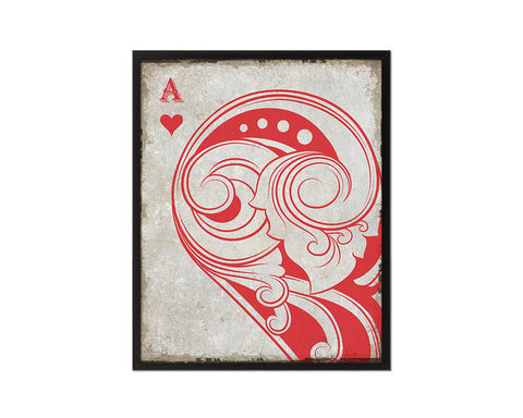 Ace of Heart Cards Fine Art Paper Prints Wood Framed Wall Art Decor Gifts