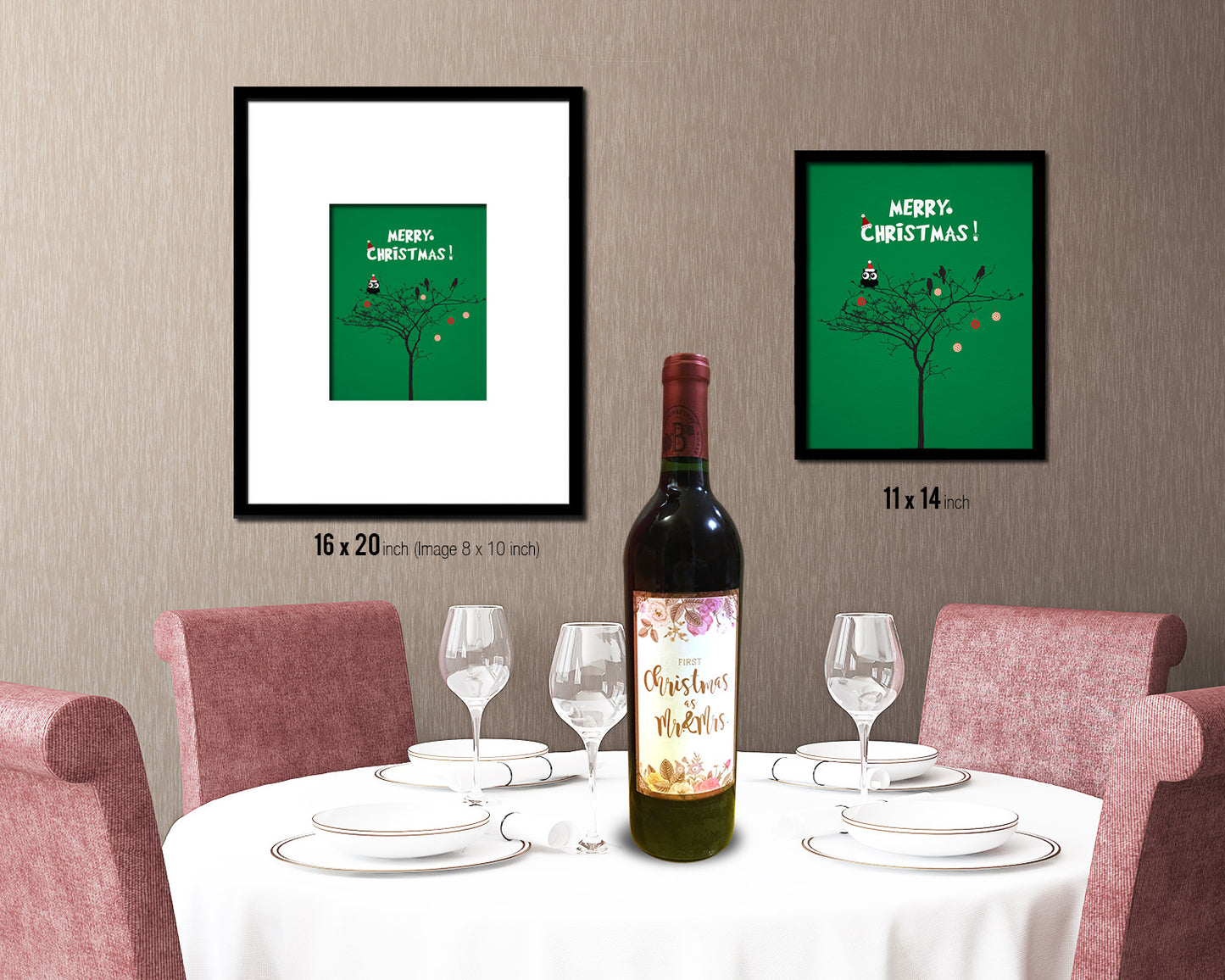 Merry Christmas Tree Holiday Season Gifts Wood Framed Print Home Decor Wall Art