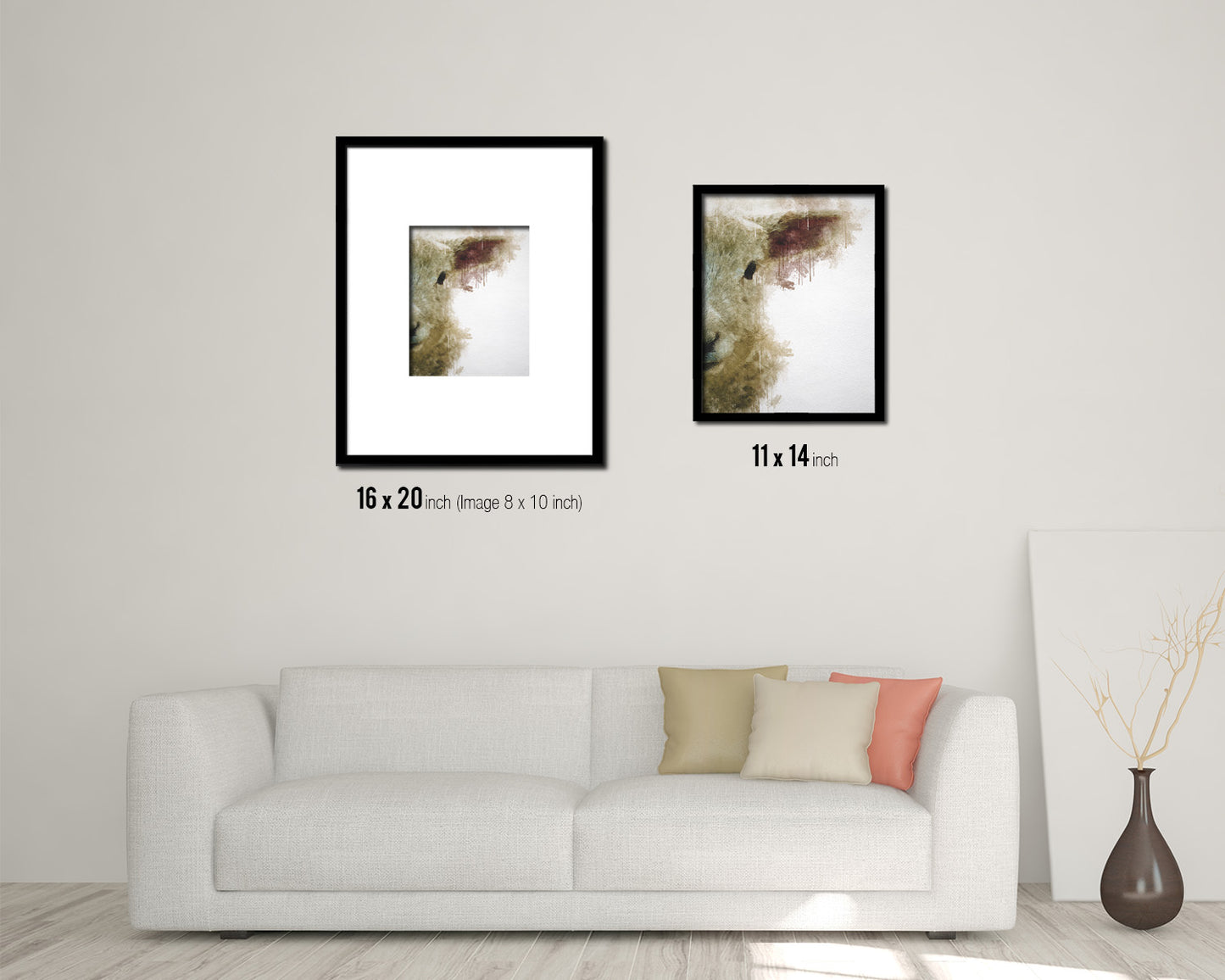 Lamb Animal Painting Print Framed Art Home Wall Decor Gifts