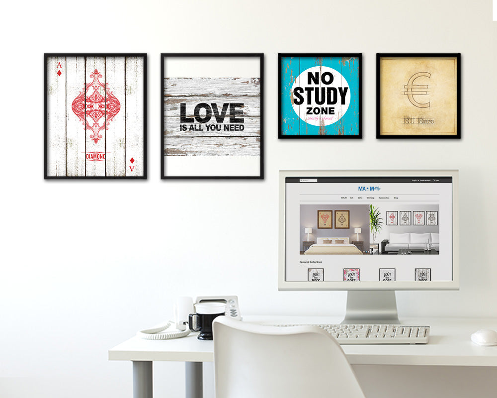 Love is all you need Quote Framed Print Home Decor Wall Art Gifts
