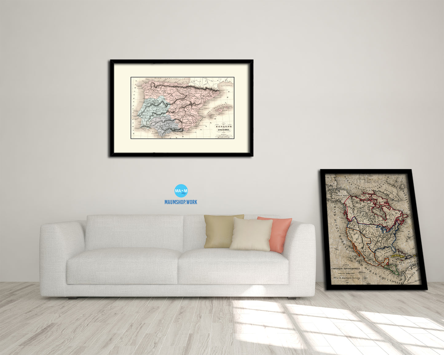 Espagne Ancienne Old Map Framed Print Art Wall Decor Gifts