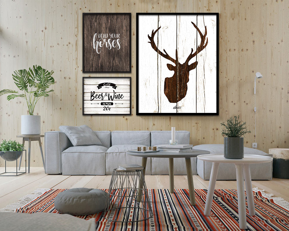 Hold your horses Quote Framed Artwork Print Home Decor Wall Art Gifts