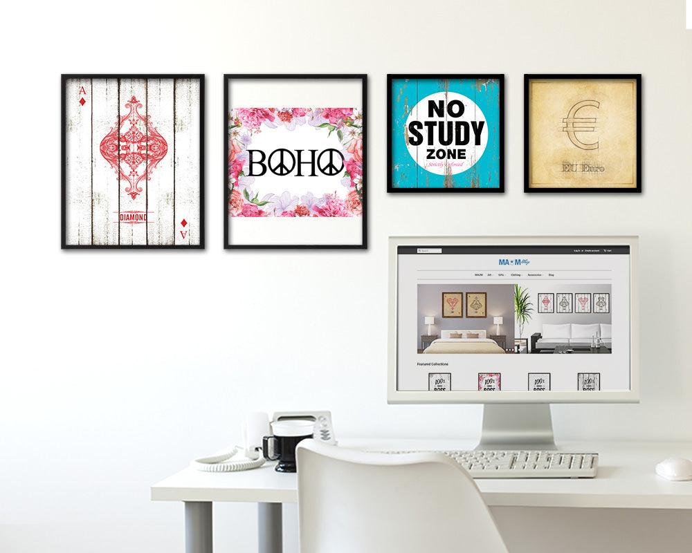 BOHO Quote Framed Print Home Decor Wall Art Gifts