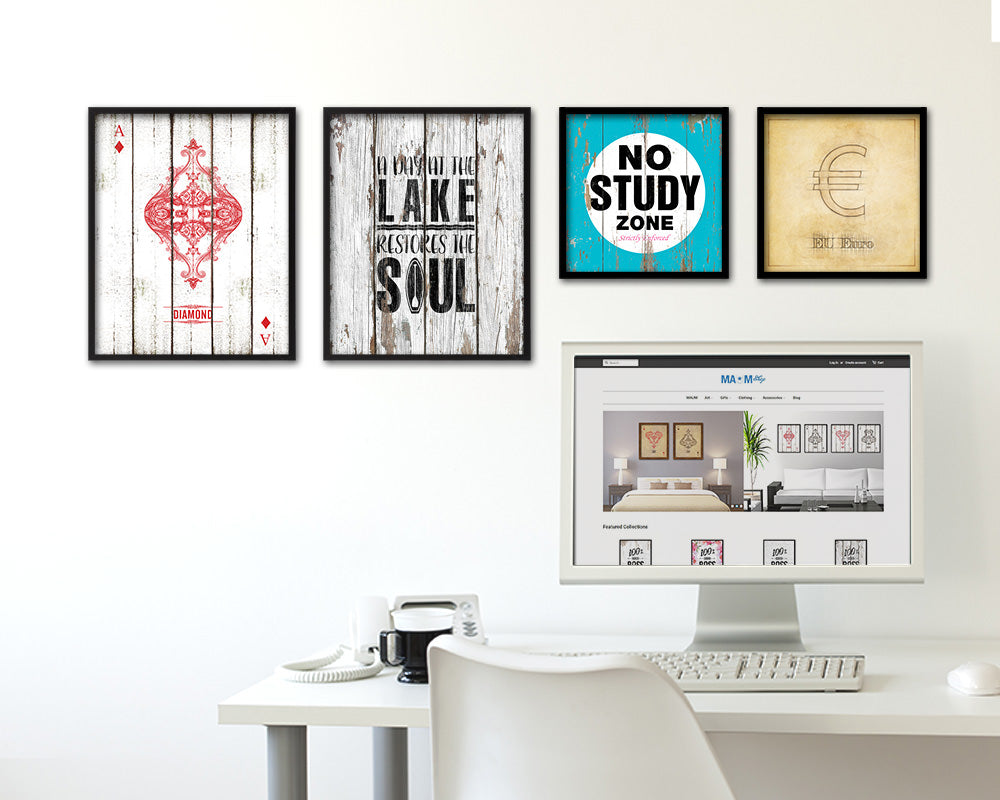 A day at the lake restores the soul Quote Framed Print Home Decor Wall Art Gifts