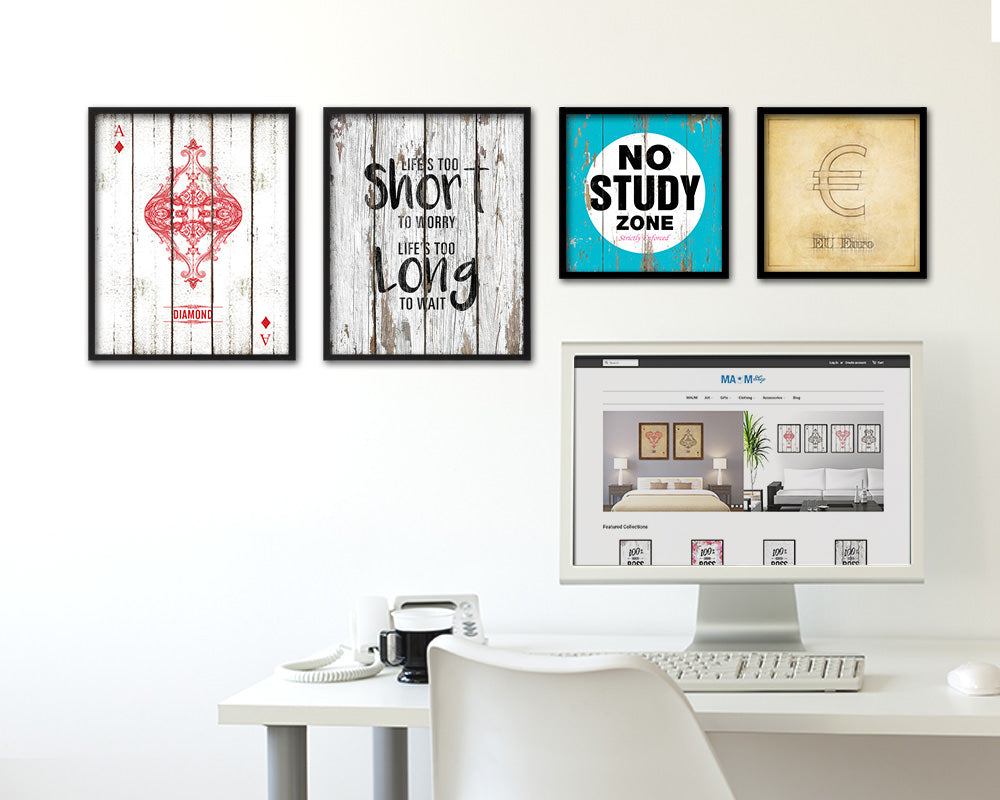 Life is too short to worry Life is too long to wait Quote Framed Print Home Decor Wall Art Gifts