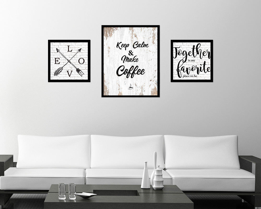 Keep calm & make coffee Quote Framed Artwork Print Wall Decor Art Gifts