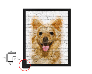 Terrier Dog Puppy Portrait Framed Print Pet Watercolor Wall Decor Art Gifts