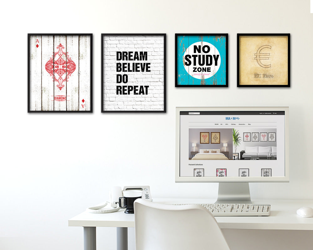 Dream believe do repeat Quote Framed Print Home Decor Wall Art Gifts