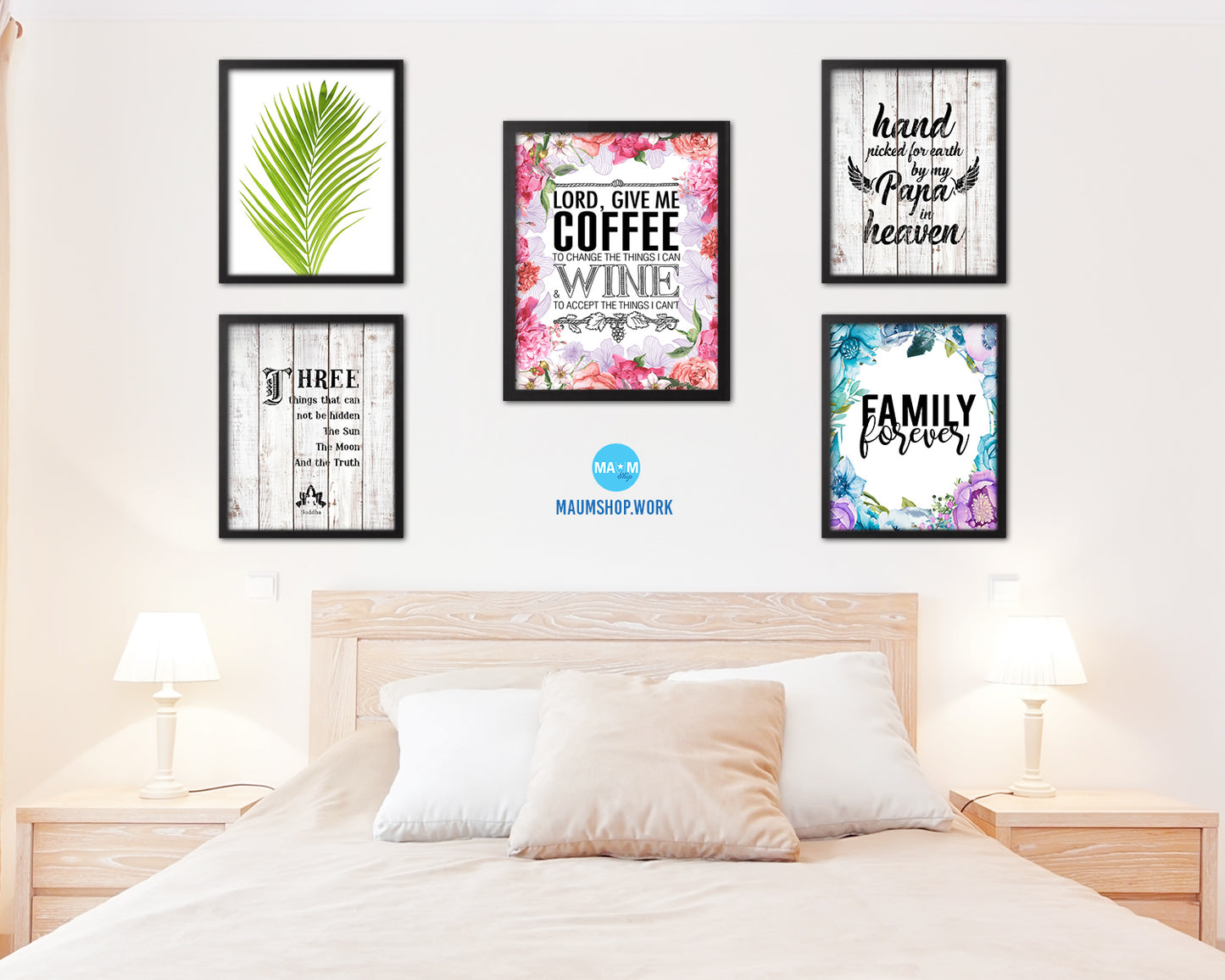 Lord, give me coffee to change the things I can Words Wood Framed Print Wall Decor Art Gifts