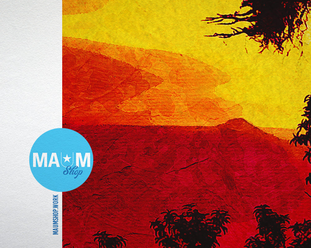 Sunrise Tree in Africa Landscape Painting Print Art Frame Home Wall Decor Gifts