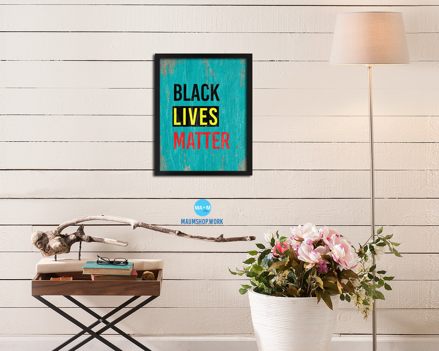 All Black Lives Matter Rainbow Pride Peace Right Justice Poster Wood Framed Wall Decor Gifts