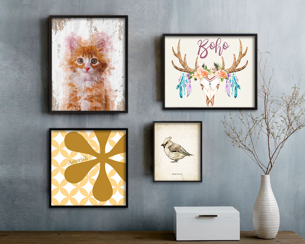 Kitten Cat Kitten Portrait Framed Print Pet Home Decor Custom Watercolor Wall Art Gifts