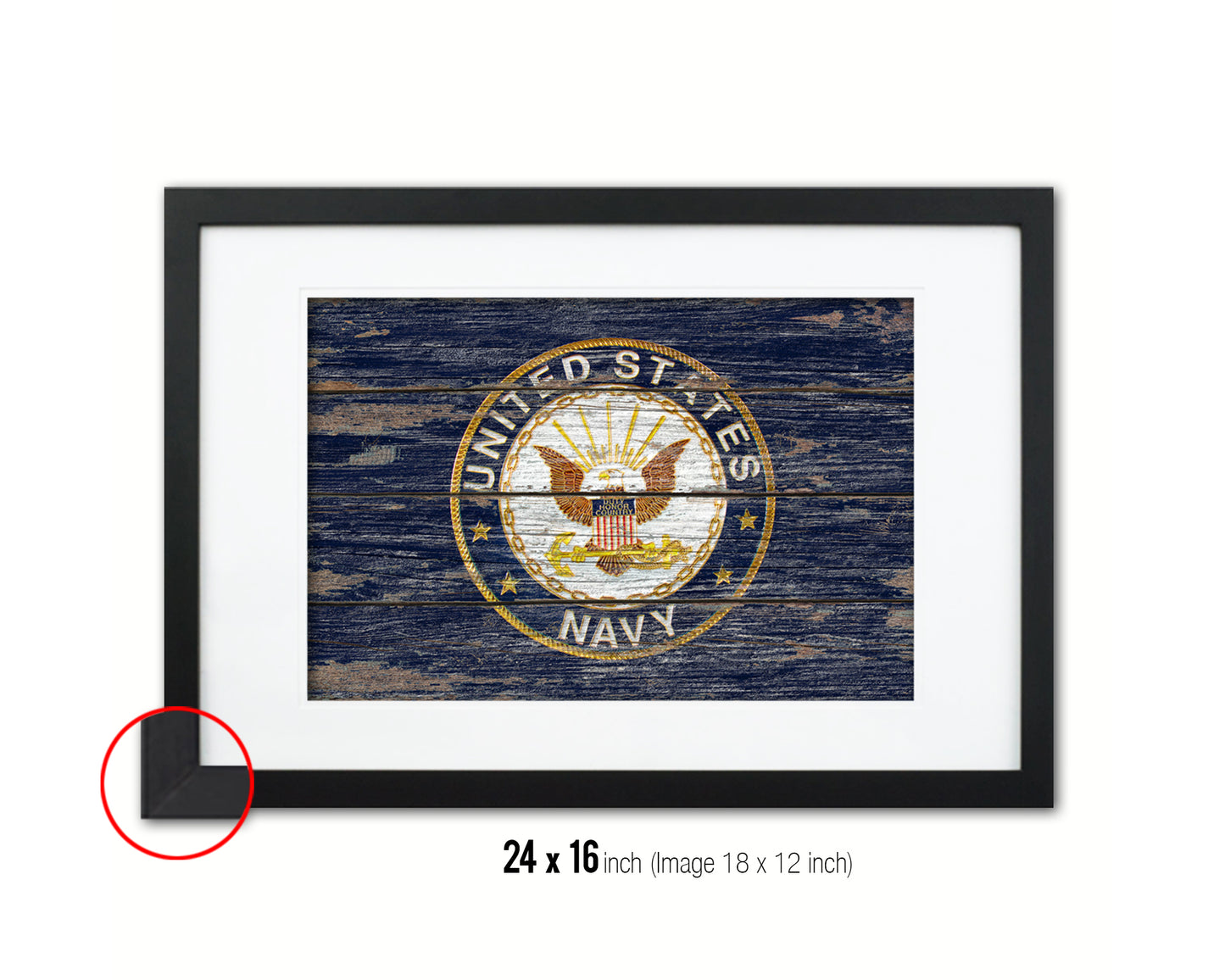 US Navy Seal Wood Rustic Flag Wood Framed Print Wall Art Decor Gifts