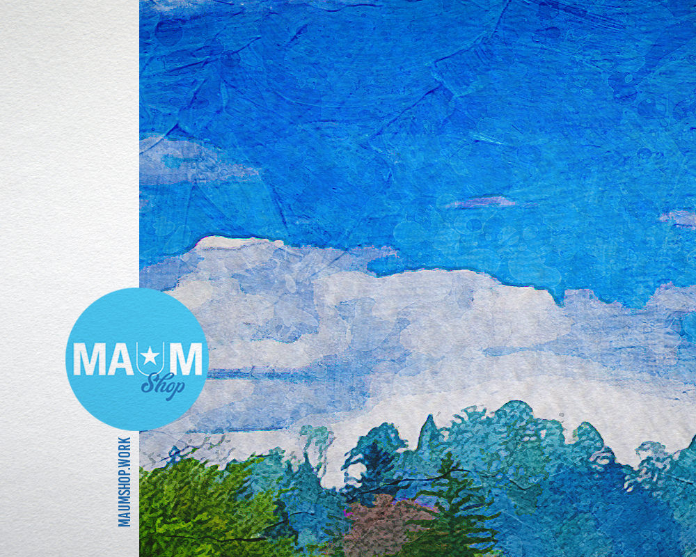 European Golf Course Artwork Painting Print Art Wood Framed Wall Decor Gifts