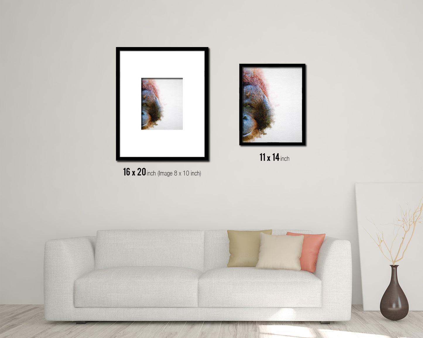 Orangutan Animal Painting Print Framed Art Home Wall Decor Gifts