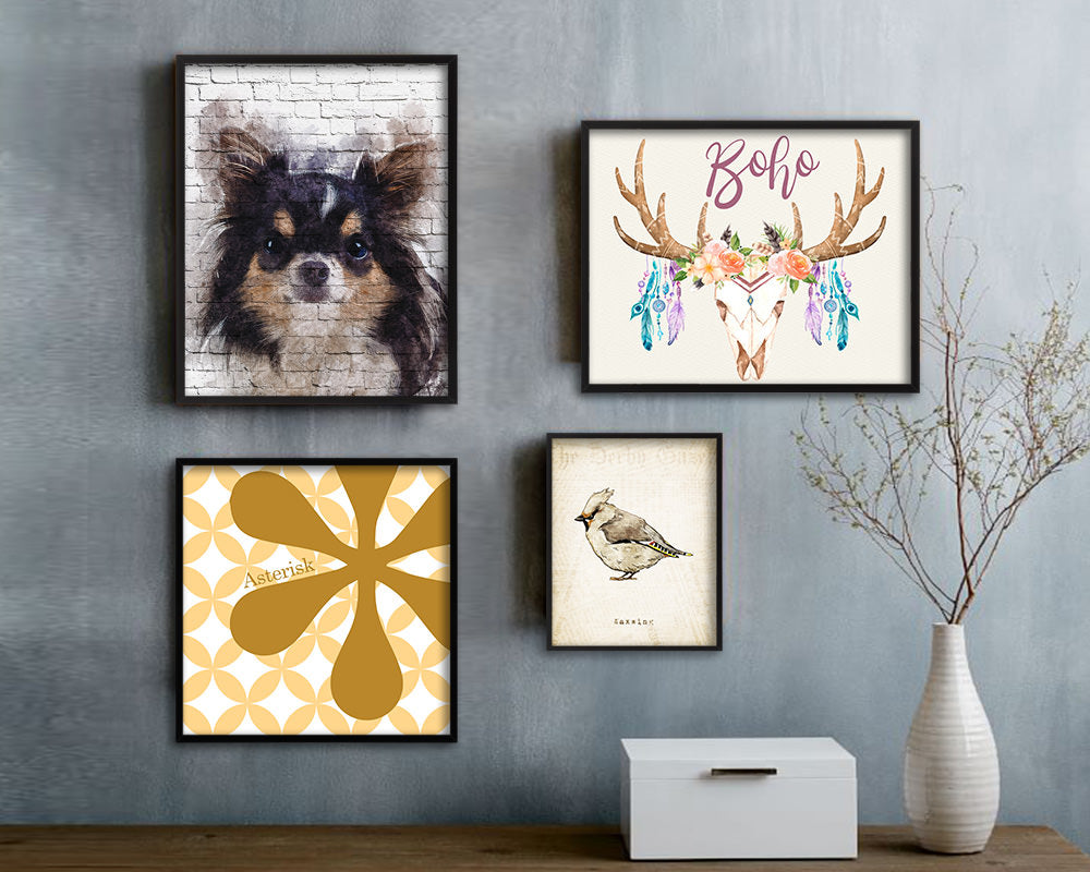 Chihuahua Dog Puppy Portrait Framed Print Pet Watercolor Wall Decor Art Gifts