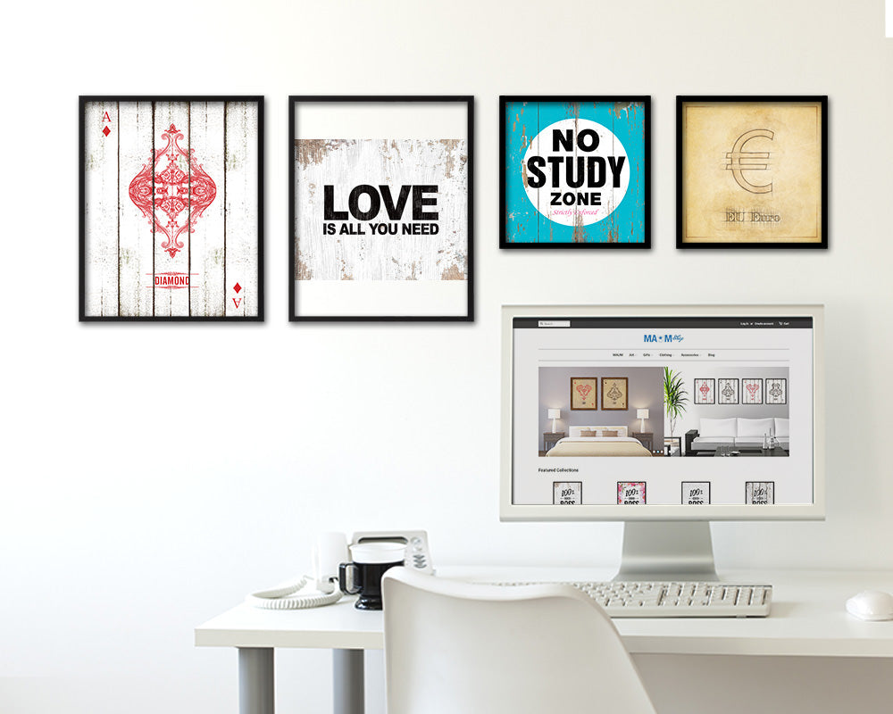 Love is all you need Quote Framed Print Home Decor Wall Art Gifts