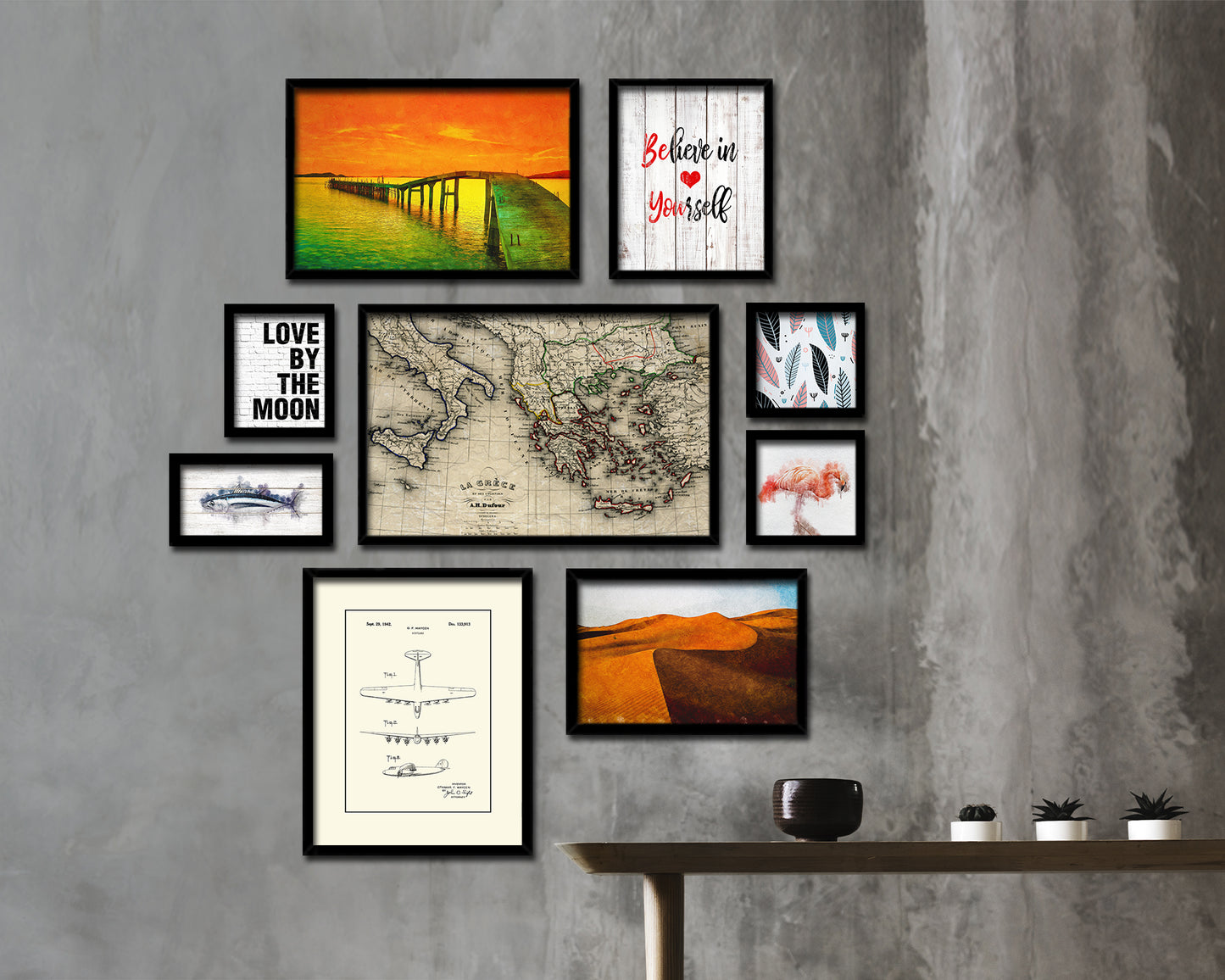 Europe Historical Map Framed Print Art Wall Decor Gifts