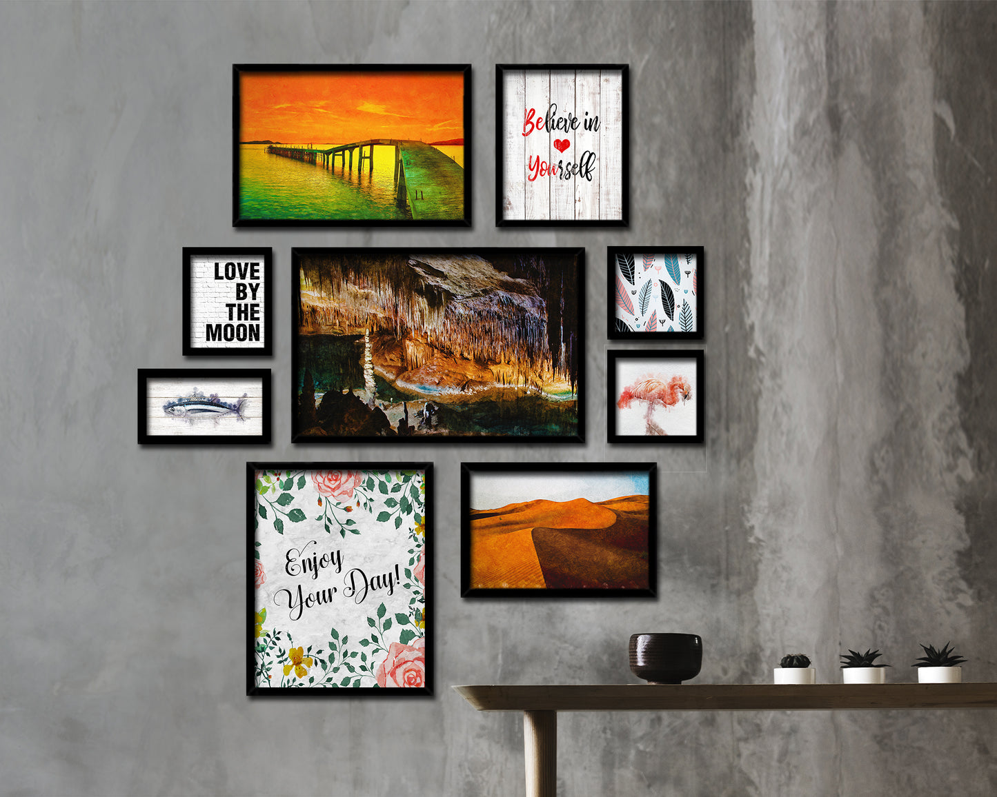 Enjoy your day Quote Framed Print Wall Art Decor Gifts