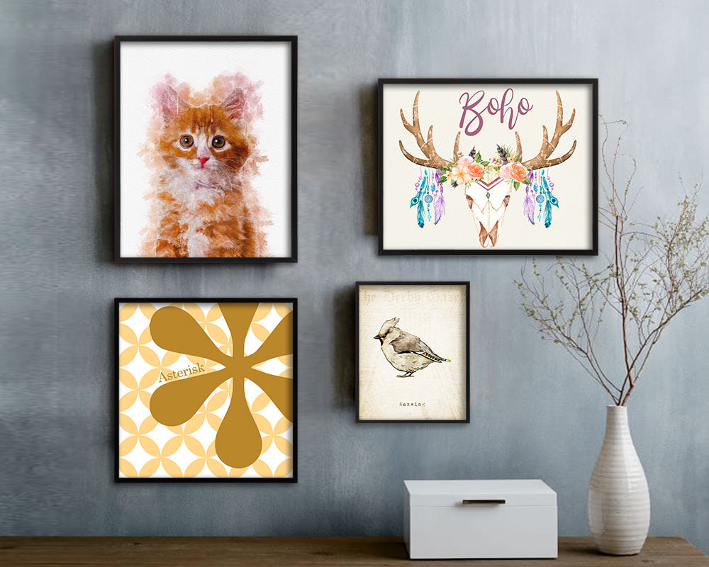 Kitten Cat Kitten Portrait Framed Print Pet Home Decor Custom Watercolor Wall Art Gifts