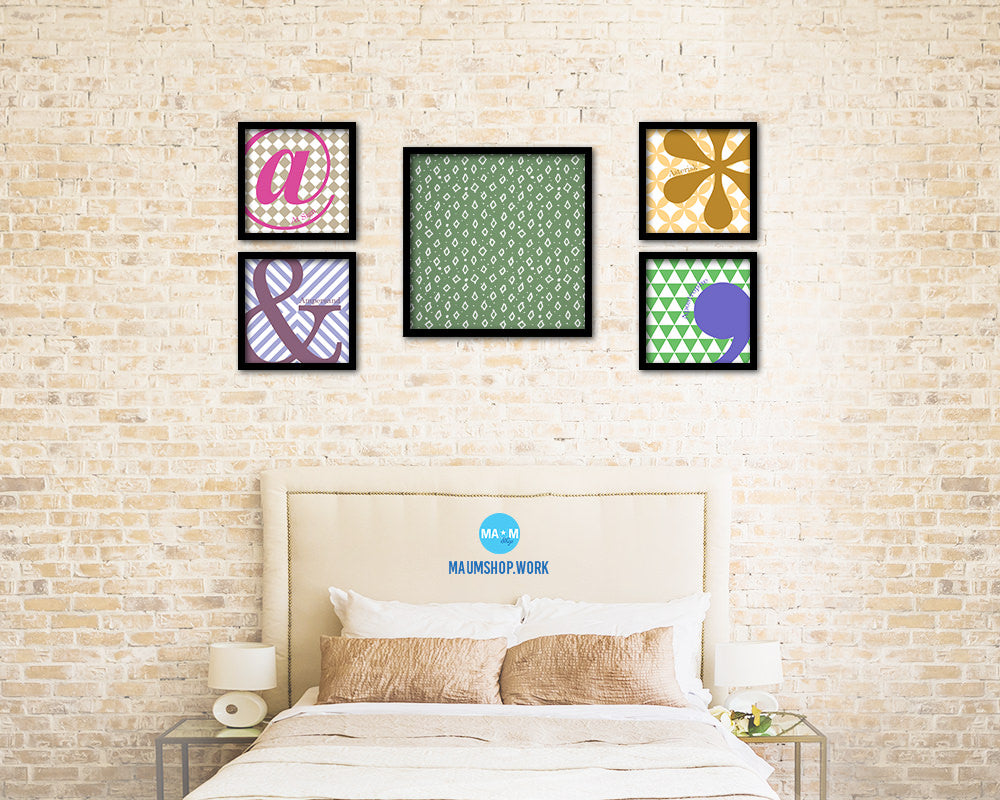 Abstract Green Artwork Wood Frame Gifts Modern Wall Decor Art Prints