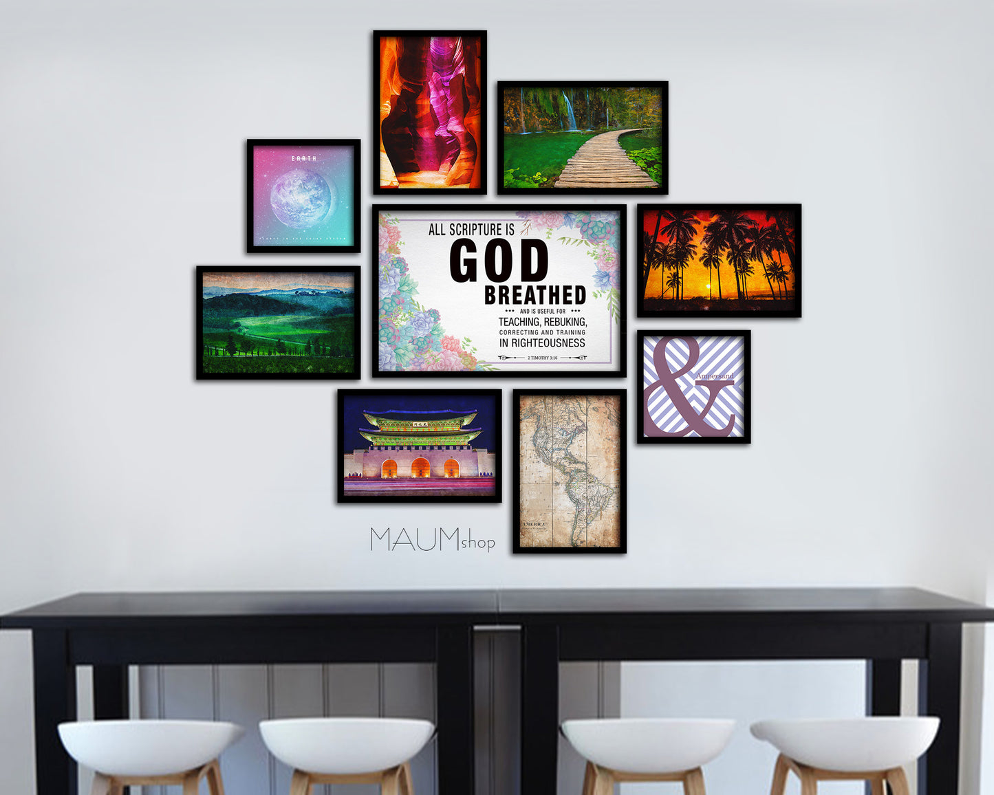 All scripture is God breathed and is useful for teaching Quote Framed Art